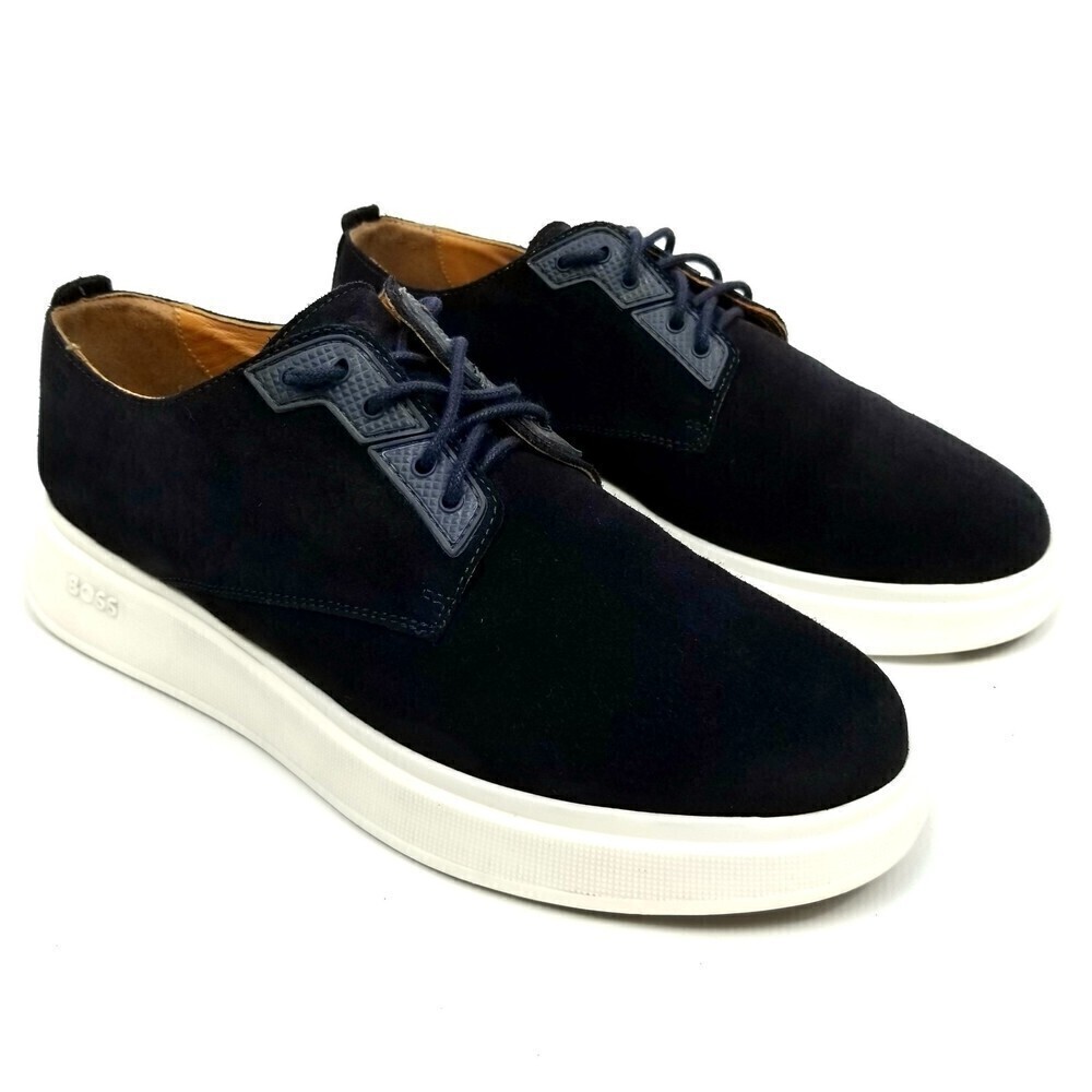 BOSS Hugo Boss Hybrid Derby Luxe Dark Navy Suede Sneaker Casual Shoes Mens 12